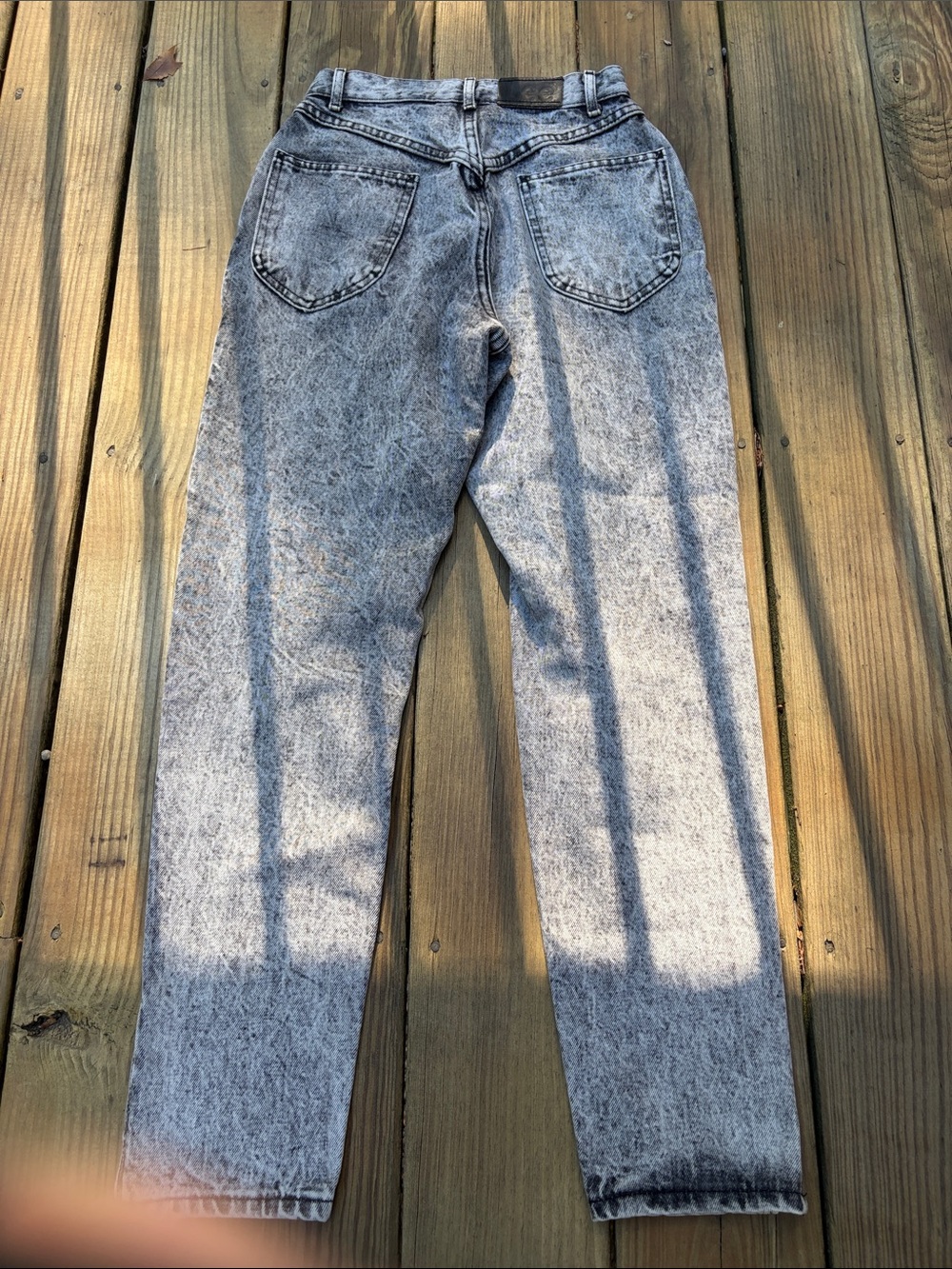 Womens Vintage acid Washed Gray Straight-Leg Jeans Lee - Picture 5 of 6